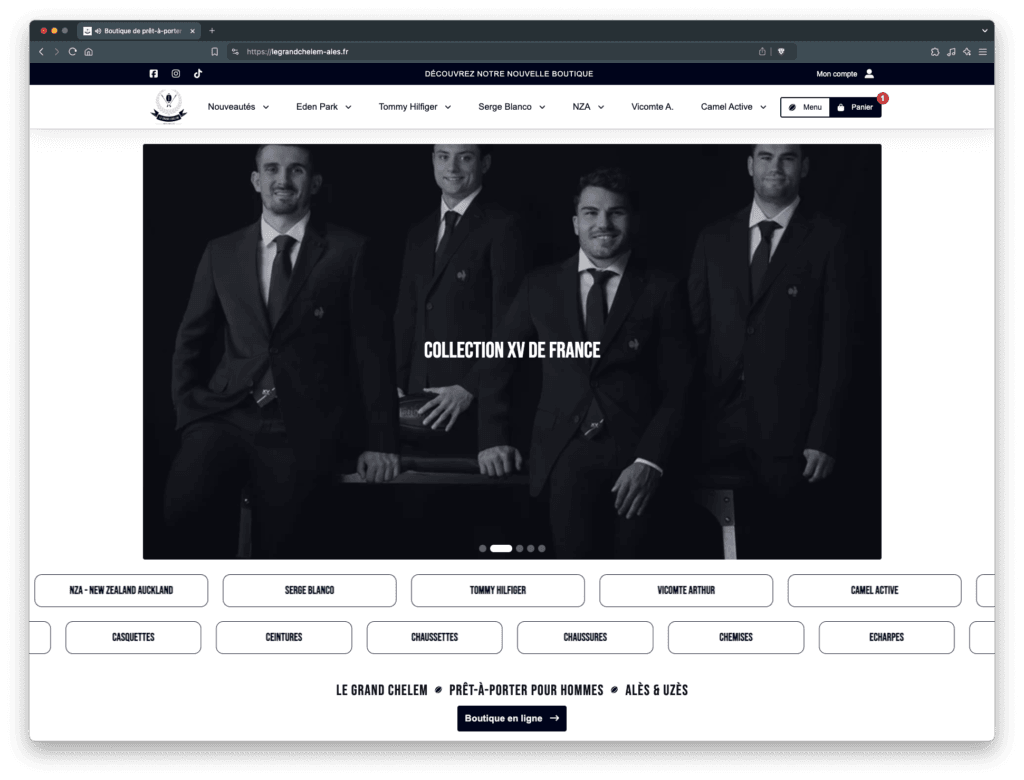 Boutique e-commerce Le Grand Chelem