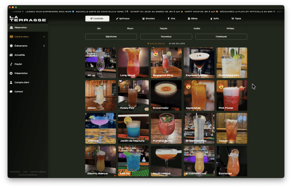site internet bar restaurant 1