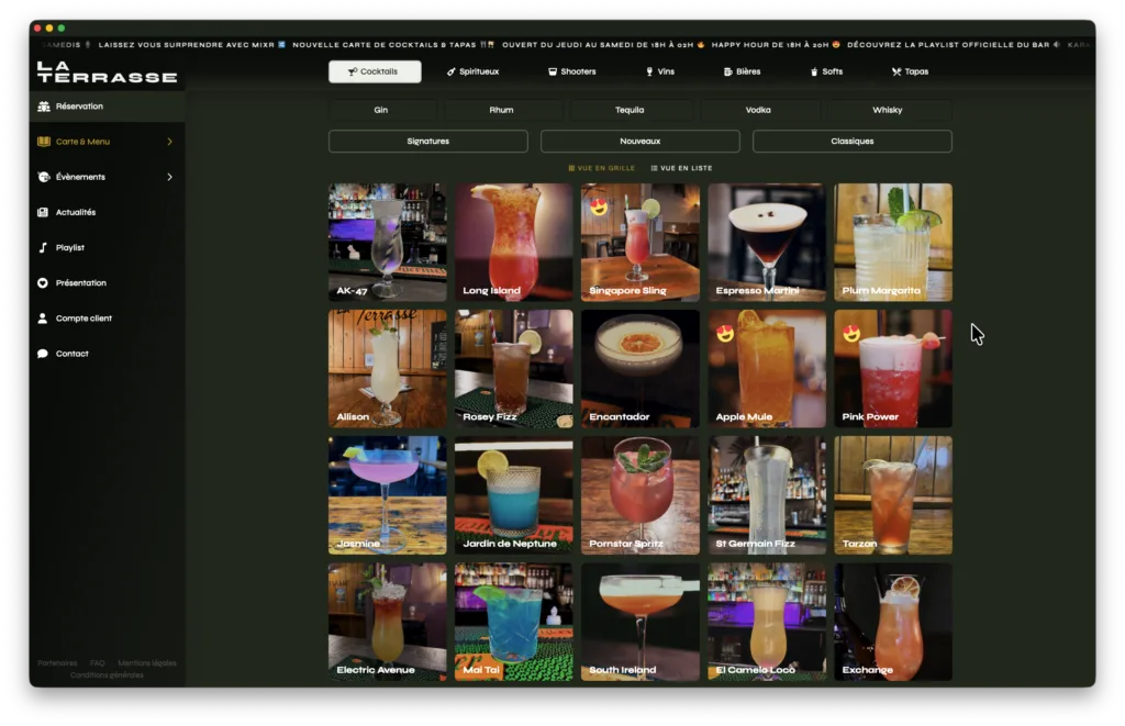 site internet bar restaurant 1