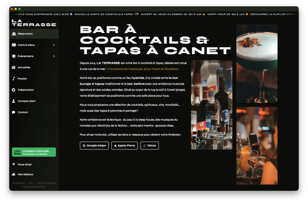 site internet bar restaurant 4